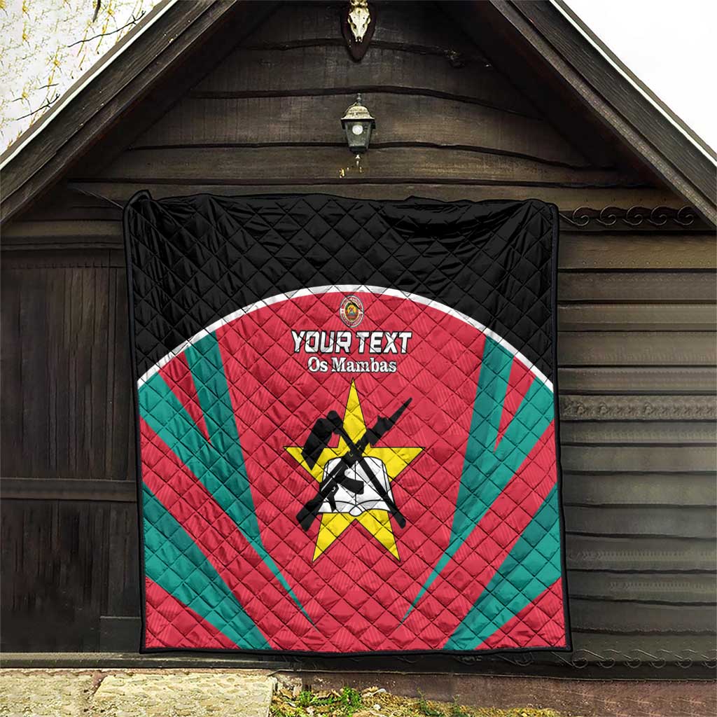 Custom Mozambique Football Quilt Go Os Mambas - Wonder Print Shop