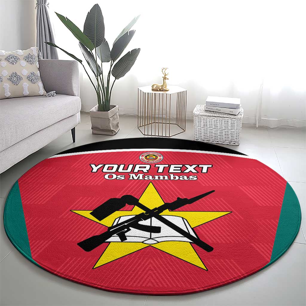 Custom Mozambique Football Round Carpet Go Os Mambas