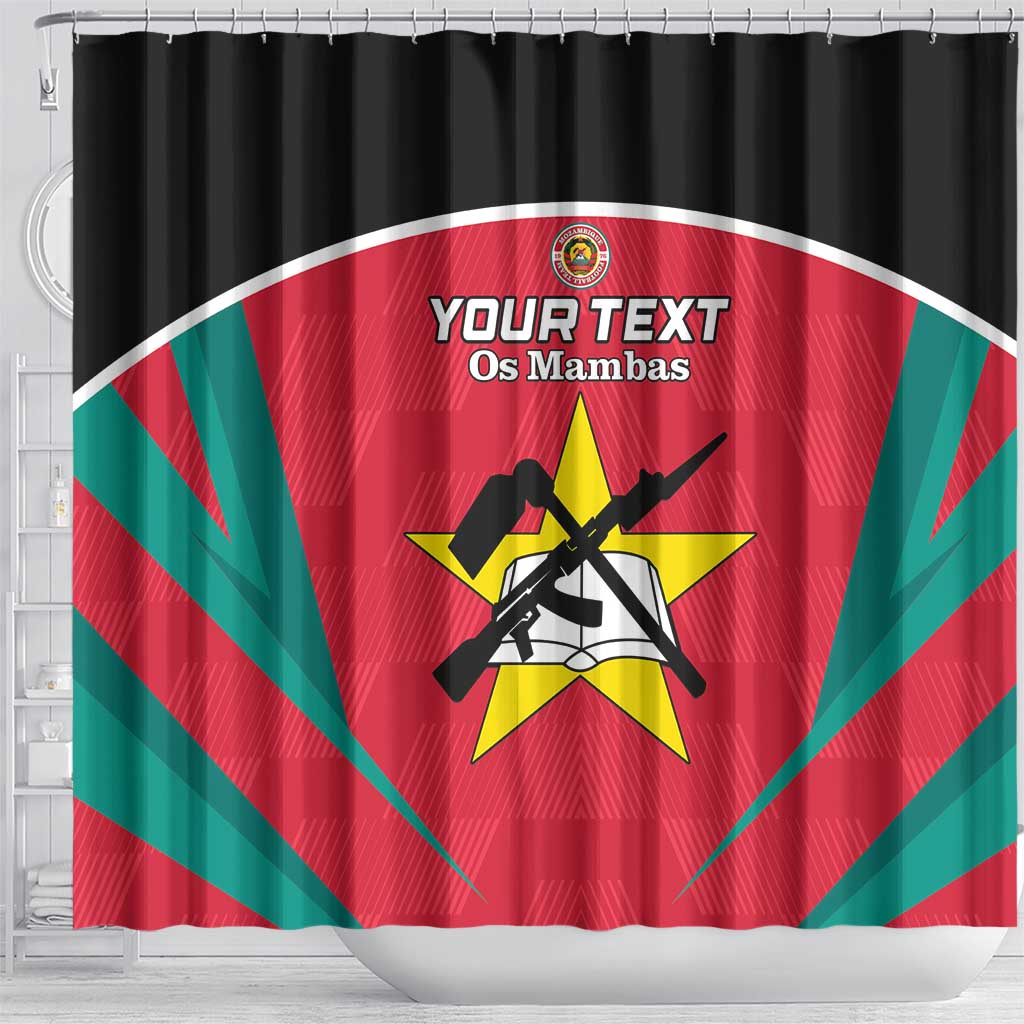 Custom Mozambique Football Shower Curtain Go Os Mambas