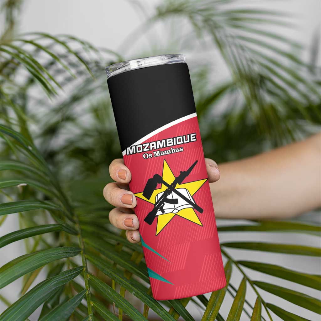 Custom Mozambique Football Skinny Tumbler Go Os Mambas - Wonder Print Shop