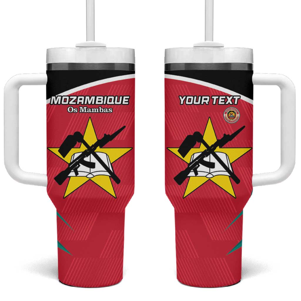 Custom Mozambique Football Tumbler With Handle Go Os Mambas - Wonder Print Shop