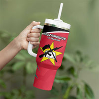 Custom Mozambique Football Tumbler With Handle Go Os Mambas - Wonder Print Shop