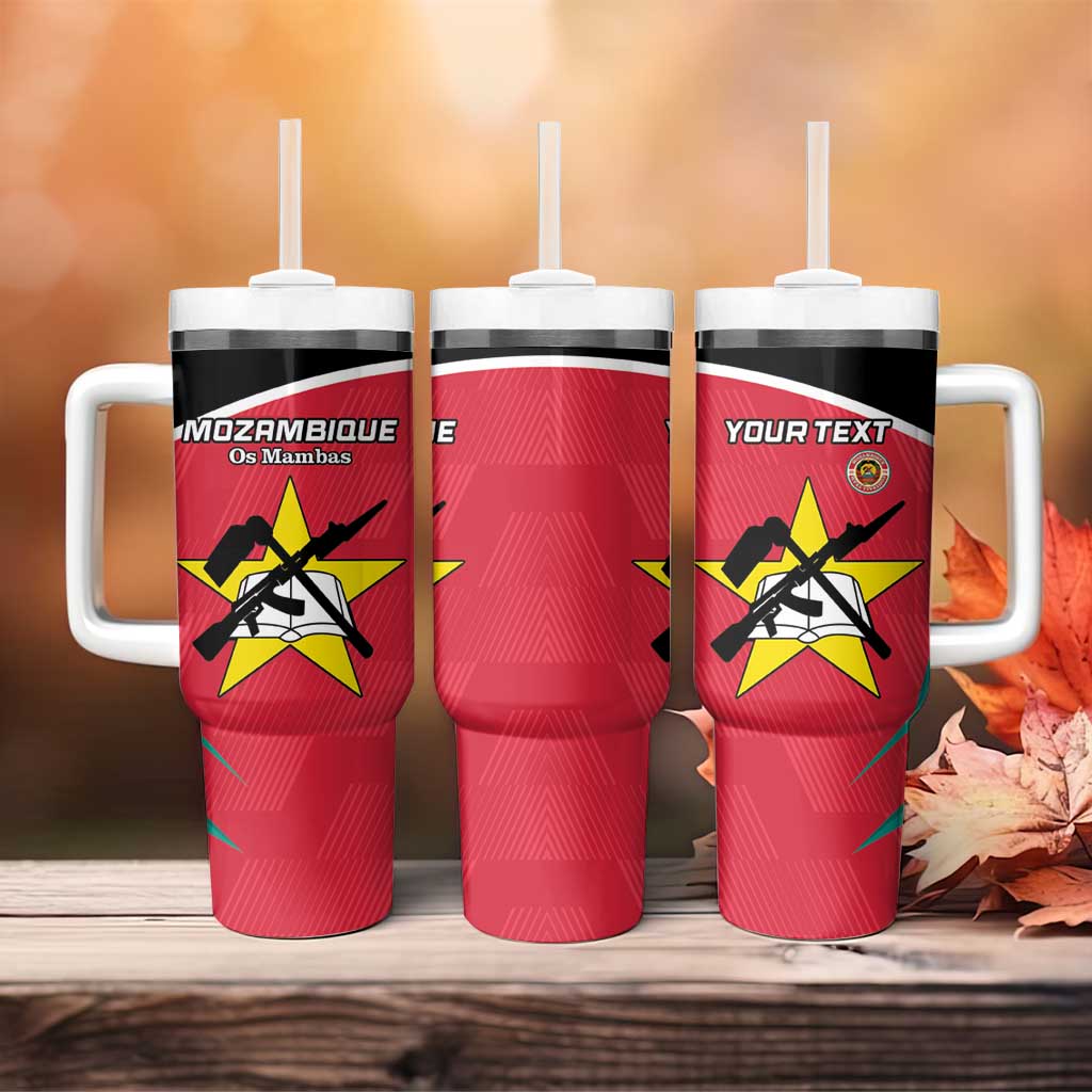 Custom Mozambique Football Tumbler With Handle Go Os Mambas - Wonder Print Shop