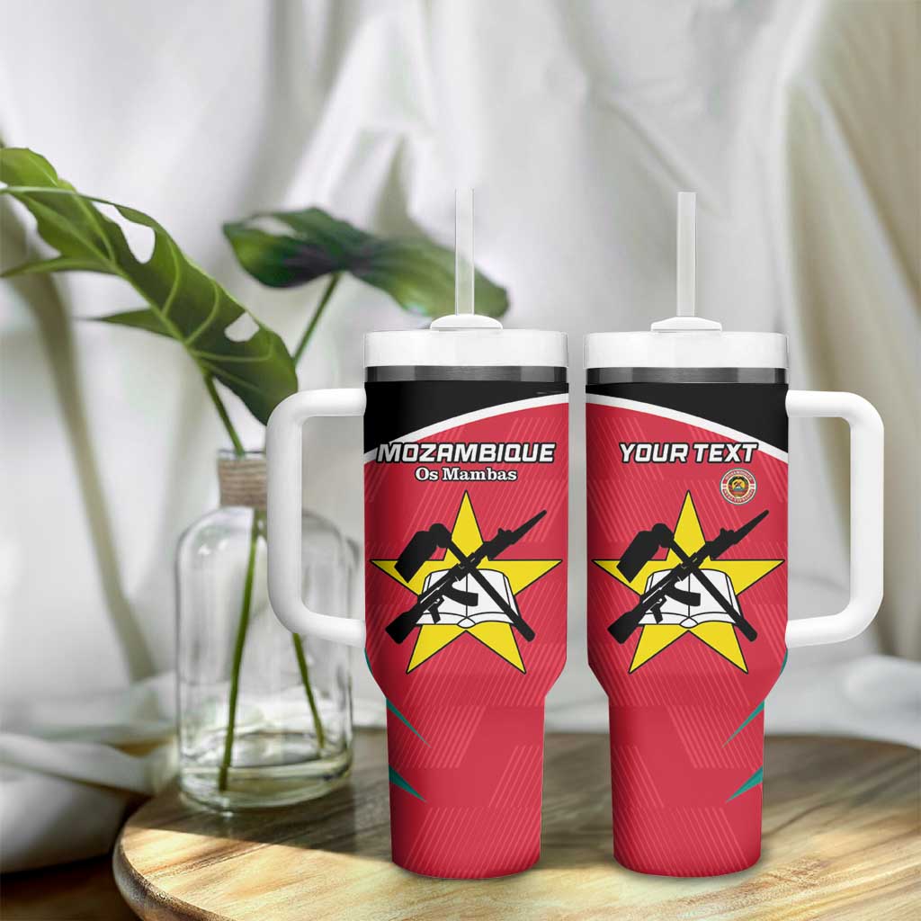 Custom Mozambique Football Tumbler With Handle Go Os Mambas - Wonder Print Shop