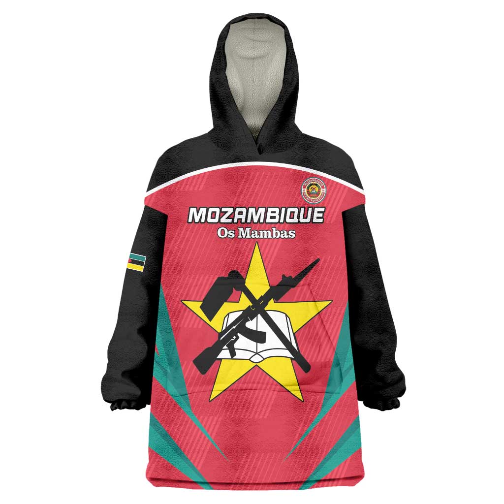 Custom Mozambique Football Wearable Blanket Hoodie Go Os Mambas - Wonder Print Shop