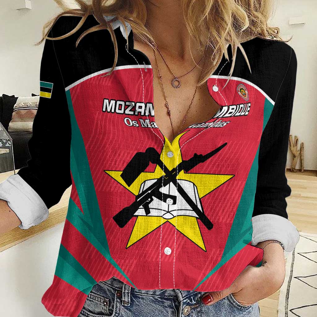 Custom Mozambique Football Women Casual Shirt Go Os Mambas - Wonder Print Shop