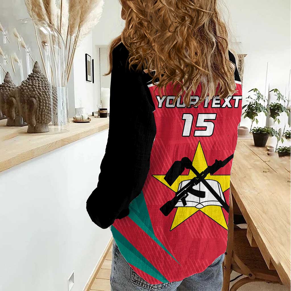 Custom Mozambique Football Women Casual Shirt Go Os Mambas - Wonder Print Shop