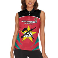 Custom Mozambique Football Women Sleeveless Polo Shirt Go Os Mambas - Wonder Print Shop