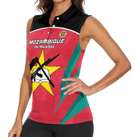 Custom Mozambique Football Women Sleeveless Polo Shirt Go Os Mambas - Wonder Print Shop