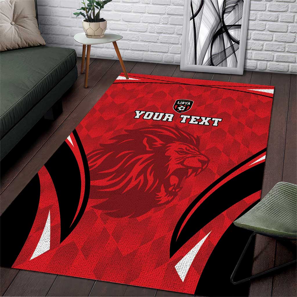 Custom Libya Football Area Rug Go Fursan al-Mutawasit - Wonder Print Shop