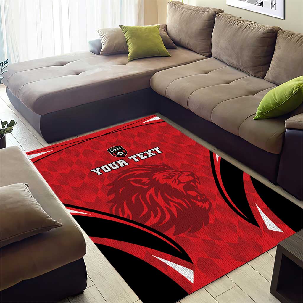 Custom Libya Football Area Rug Go Fursan al-Mutawasit - Wonder Print Shop