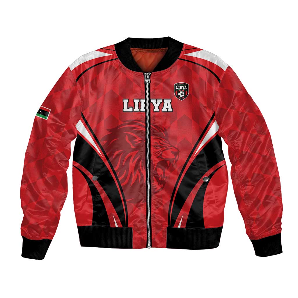 Custom Libya Football Bomber Jacket Go Fursan al-Mutawasit - Wonder Print Shop