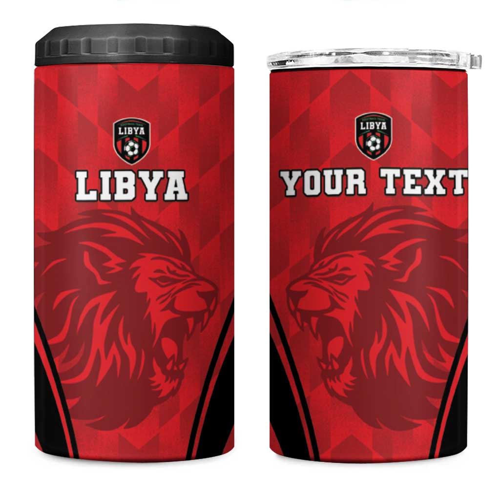 Custom Libya Football 4 in 1 Can Cooler Tumbler Go Fursan al-Mutawasit - Wonder Print Shop