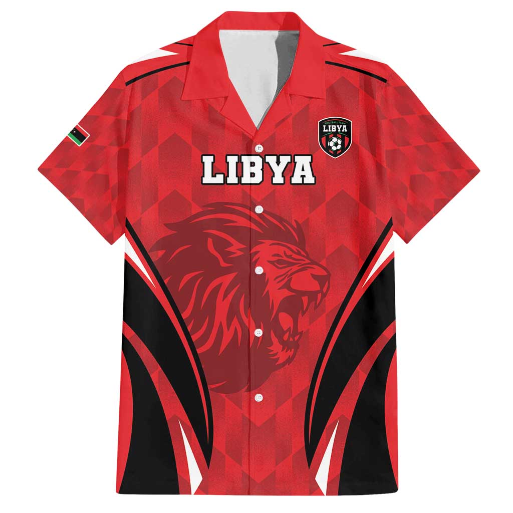 Custom Libya Football Family Matching Off Shoulder Short Dress and Hawaiian Shirt Go Fursan al-Mutawasit - Wonder Print Shop