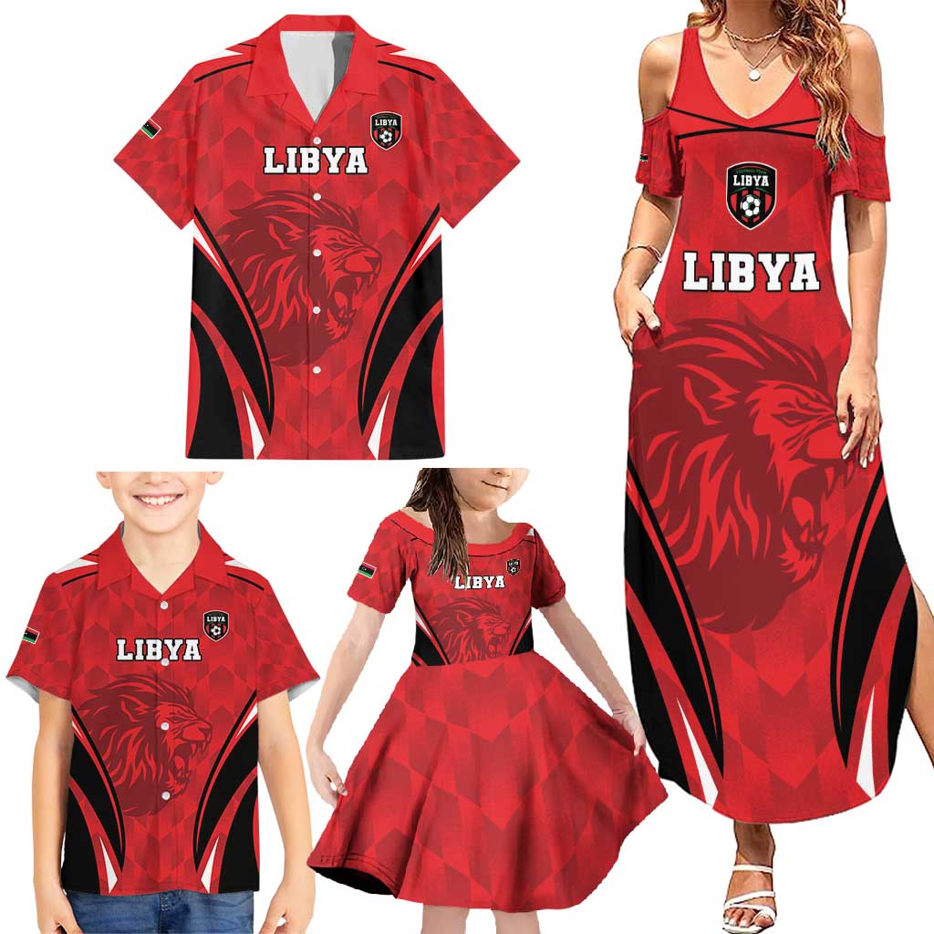 Custom Libya Football Family Matching Summer Maxi Dress and Hawaiian Shirt Go Fursan al-Mutawasit - Wonder Print Shop