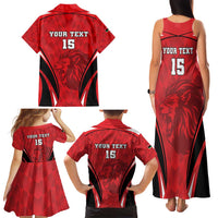 Custom Libya Football Family Matching Tank Maxi Dress and Hawaiian Shirt Go Fursan al-Mutawasit - Wonder Print Shop
