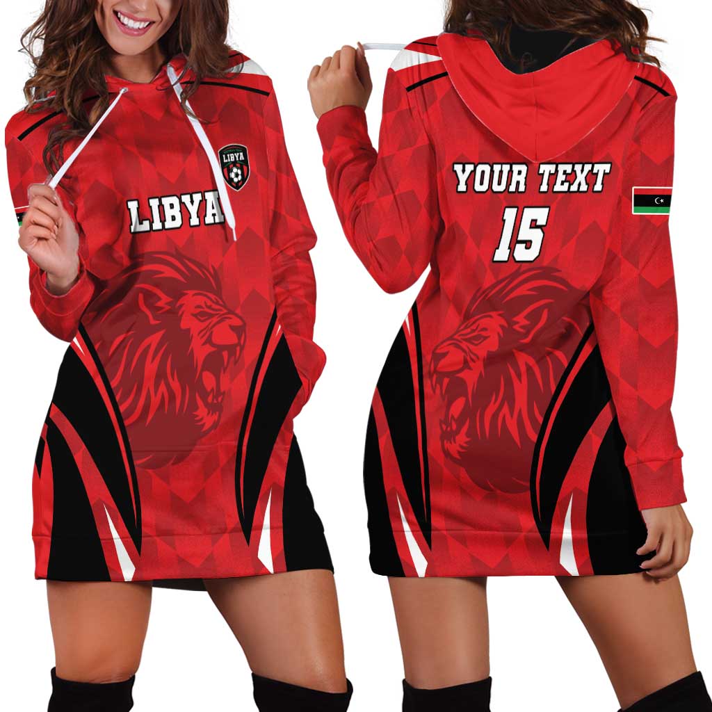 Custom Libya Football Hoodie Dress Go Fursan al-Mutawasit - Wonder Print Shop