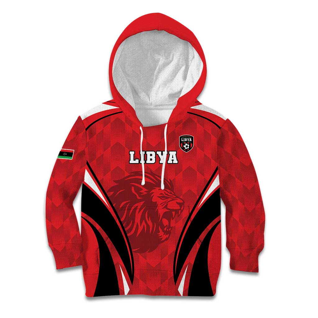 Custom Libya Football Kid Hoodie Go Fursan al-Mutawasit - Wonder Print Shop