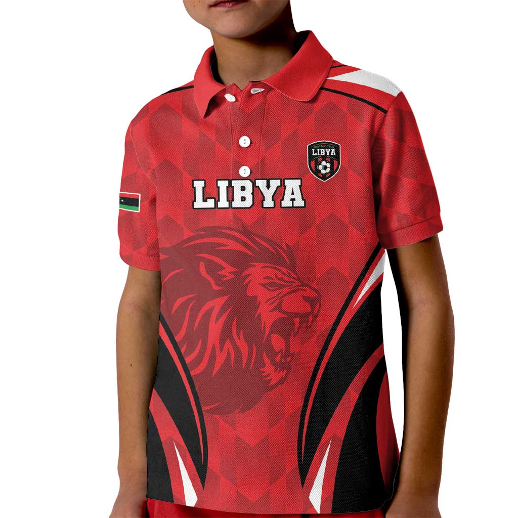 Custom Libya Football Kid Polo Shirt Go Fursan al-Mutawasit - Wonder Print Shop
