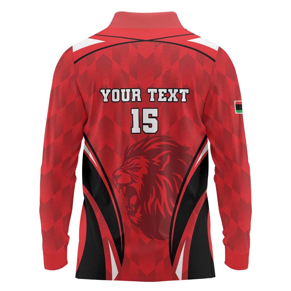 Custom Libya Football Long Sleeve Polo Shirt Go Fursan al-Mutawasit - Wonder Print Shop