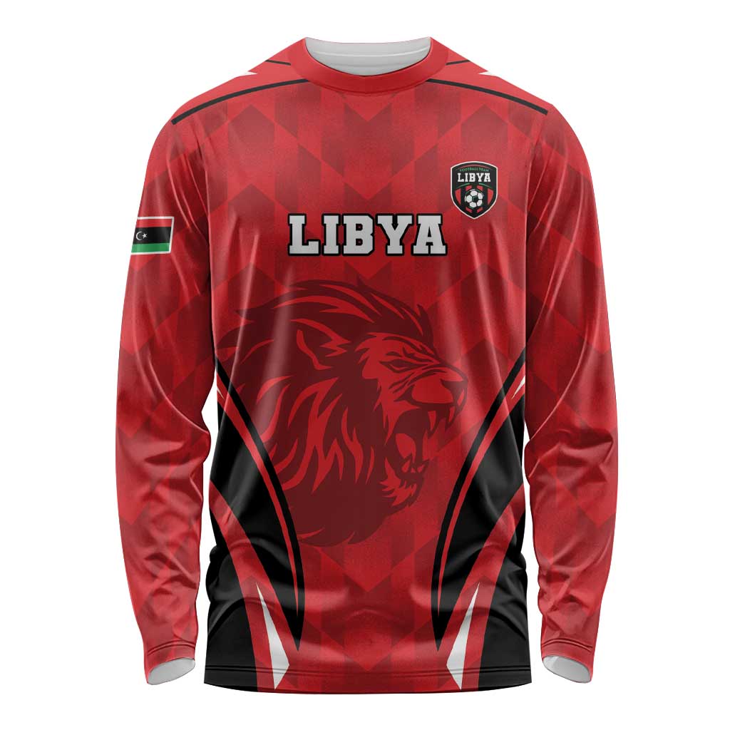 Custom Libya Football Long Sleeve Shirt Go Fursan al-Mutawasit - Wonder Print Shop