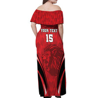 Custom Libya Football Off Shoulder Maxi Dress Go Fursan al-Mutawasit - Wonder Print Shop