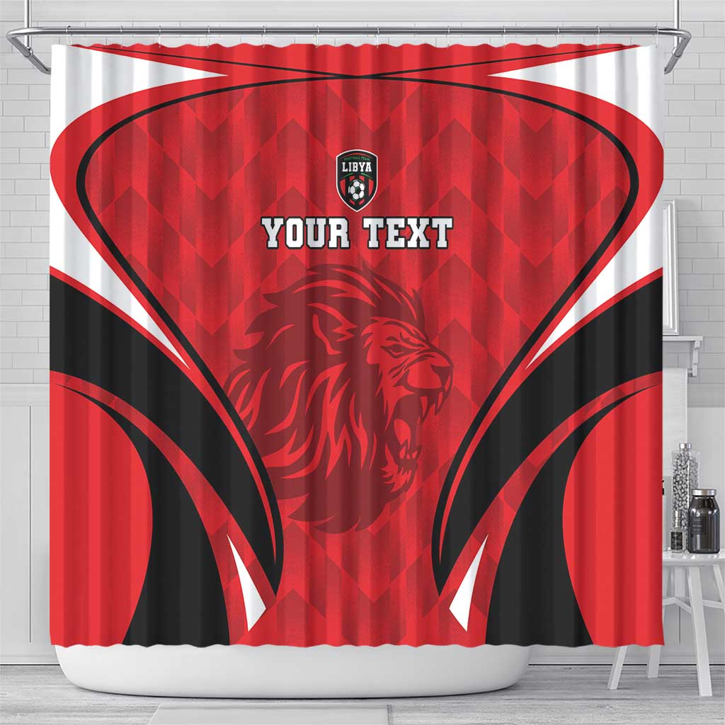 Custom Libya Football Shower Curtain Go Fursan al-Mutawasit