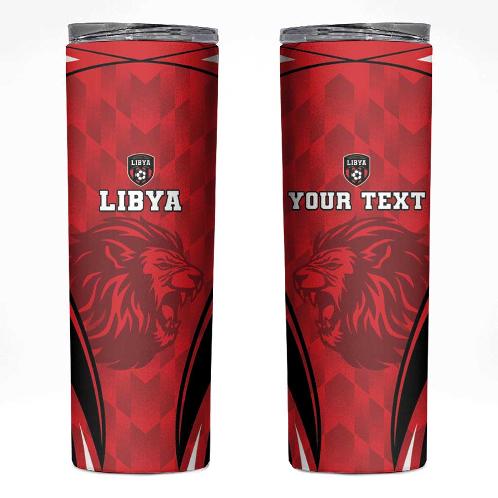Custom Libya Football Skinny Tumbler Go Fursan al-Mutawasit - Wonder Print Shop