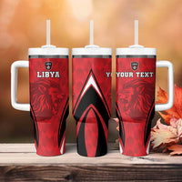 Custom Libya Football Tumbler With Handle Go Fursan al-Mutawasit - Wonder Print Shop
