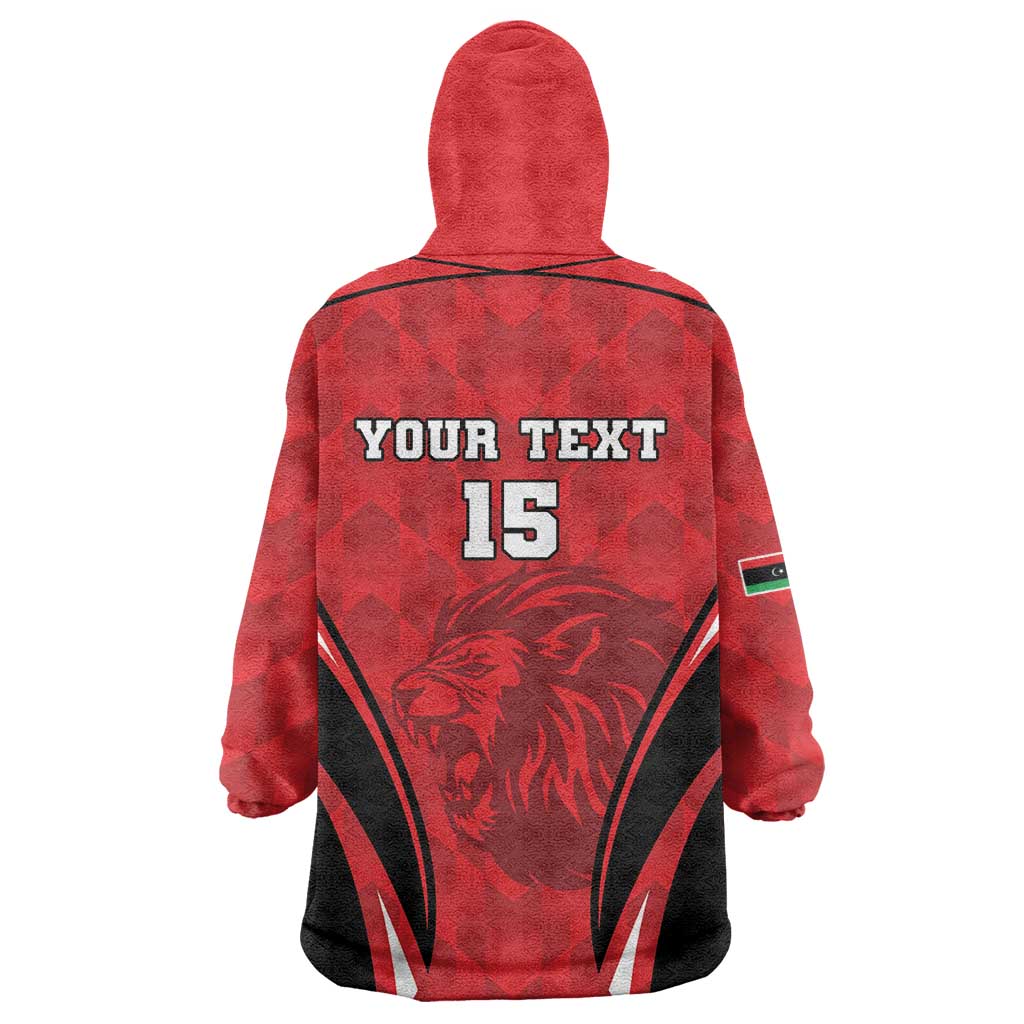 Custom Libya Football Wearable Blanket Hoodie Go Fursan al-Mutawasit - Wonder Print Shop