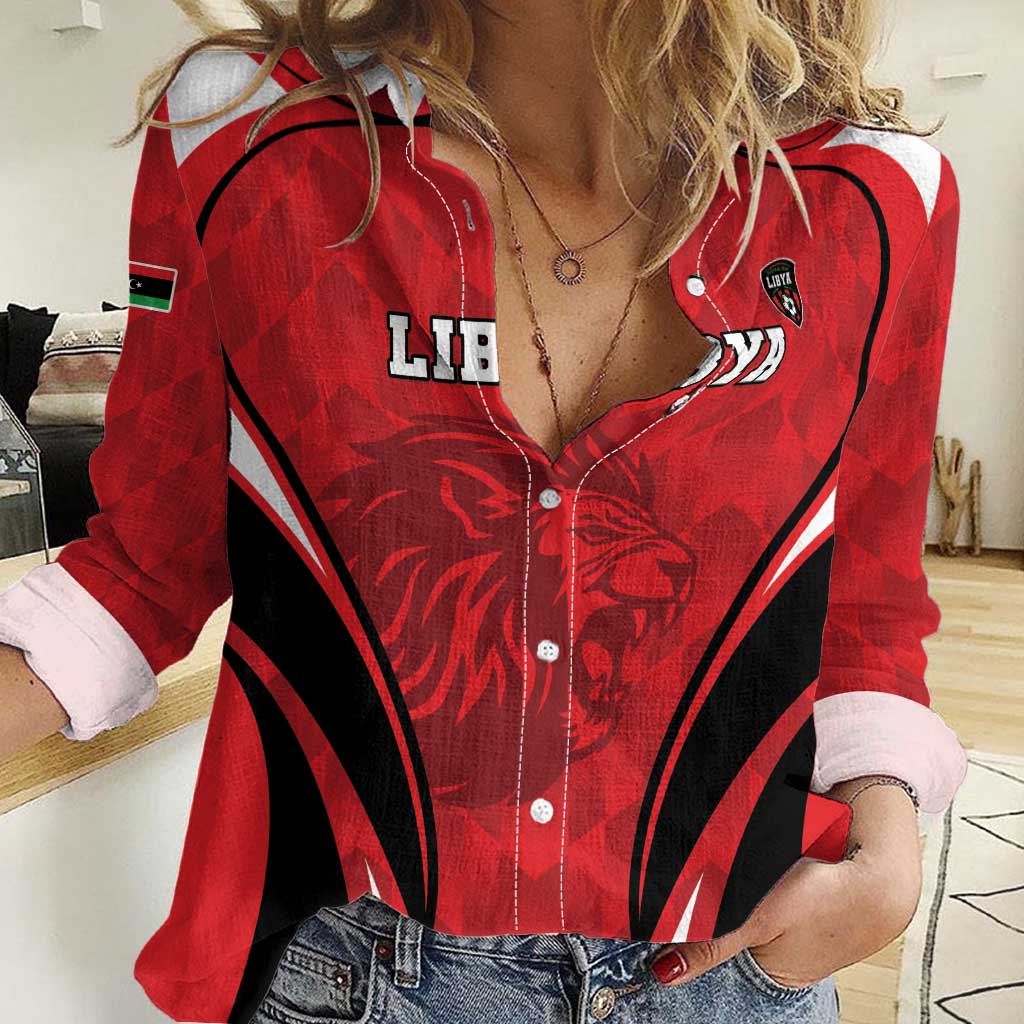 Custom Libya Football Women Casual Shirt Go Fursan al-Mutawasit - Wonder Print Shop