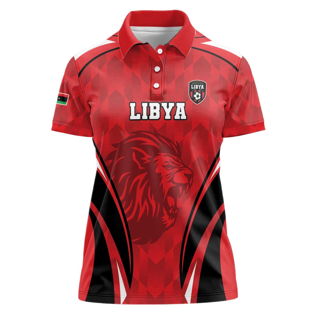 Custom Libya Football Women Polo Shirt Go Fursan al-Mutawasit - Wonder Print Shop