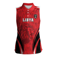 Custom Libya Football Women Sleeveless Polo Shirt Go Fursan al-Mutawasit - Wonder Print Shop
