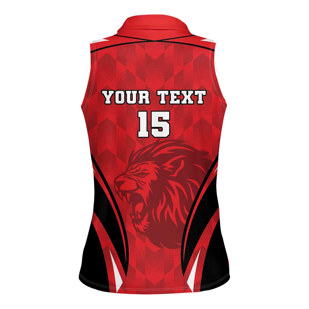 Custom Libya Football Women Sleeveless Polo Shirt Go Fursan al-Mutawasit - Wonder Print Shop