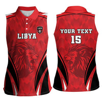 Custom Libya Football Women Sleeveless Polo Shirt Go Fursan al-Mutawasit - Wonder Print Shop