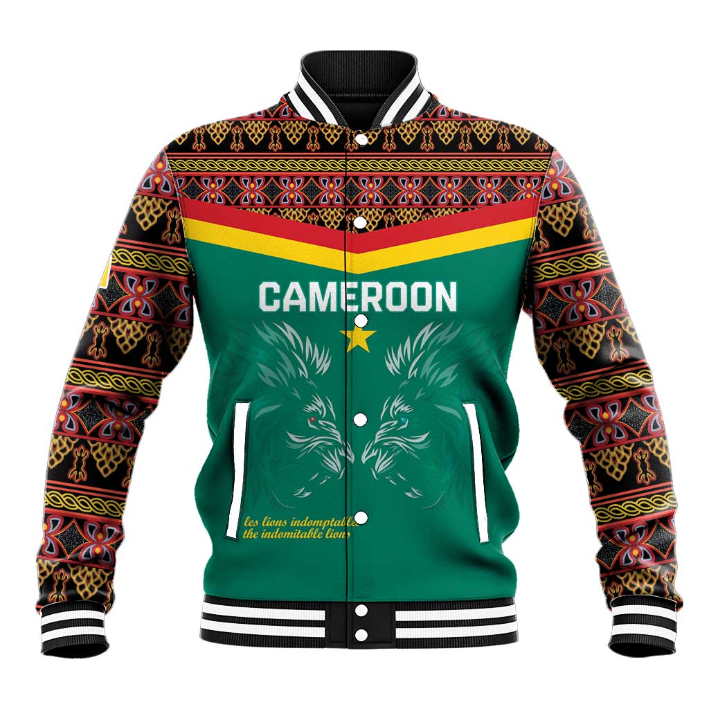 Custom Cameroon Football Baseball Jacket Go Champions - Toghu Pattern