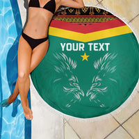 Custom Cameroon Football Beach Blanket Go Champions - Toghu Pattern