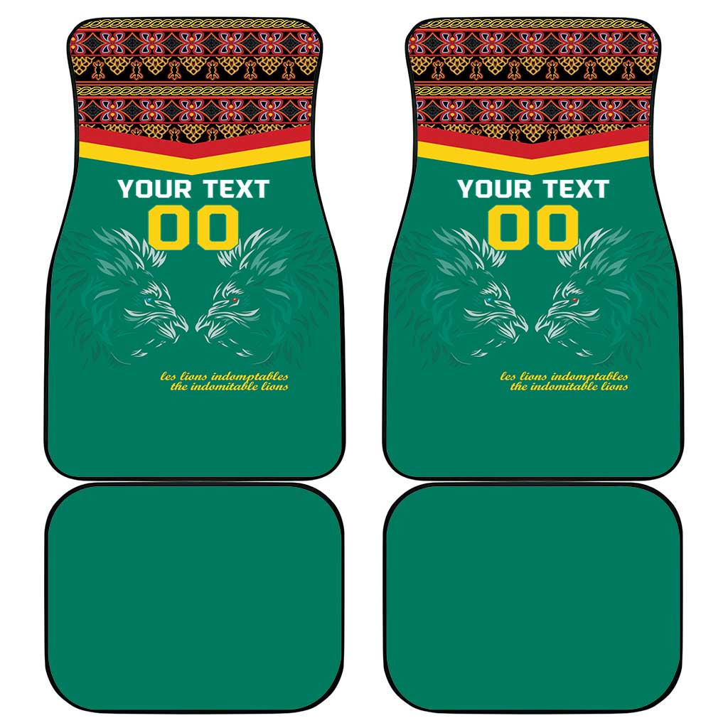 Custom Cameroon Football Car Mats Go Champions - Toghu Pattern