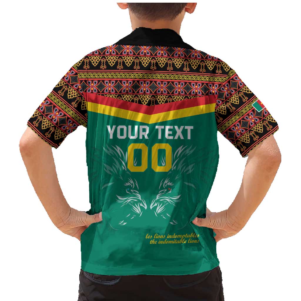 Custom Cameroon Football Family Matching Mermaid Dress and Hawaiian Shirt Go Champions - Toghu Pattern