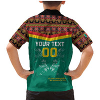 Custom Cameroon Football Family Matching Mermaid Dress and Hawaiian Shirt Go Champions - Toghu Pattern