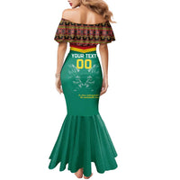 Custom Cameroon Football Family Matching Mermaid Dress and Hawaiian Shirt Go Champions - Toghu Pattern