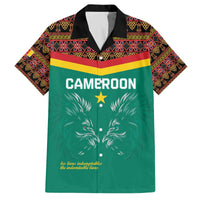 Custom Cameroon Football Family Matching Off The Shoulder Long Sleeve Dress and Hawaiian Shirt Go Champions - Toghu Pattern