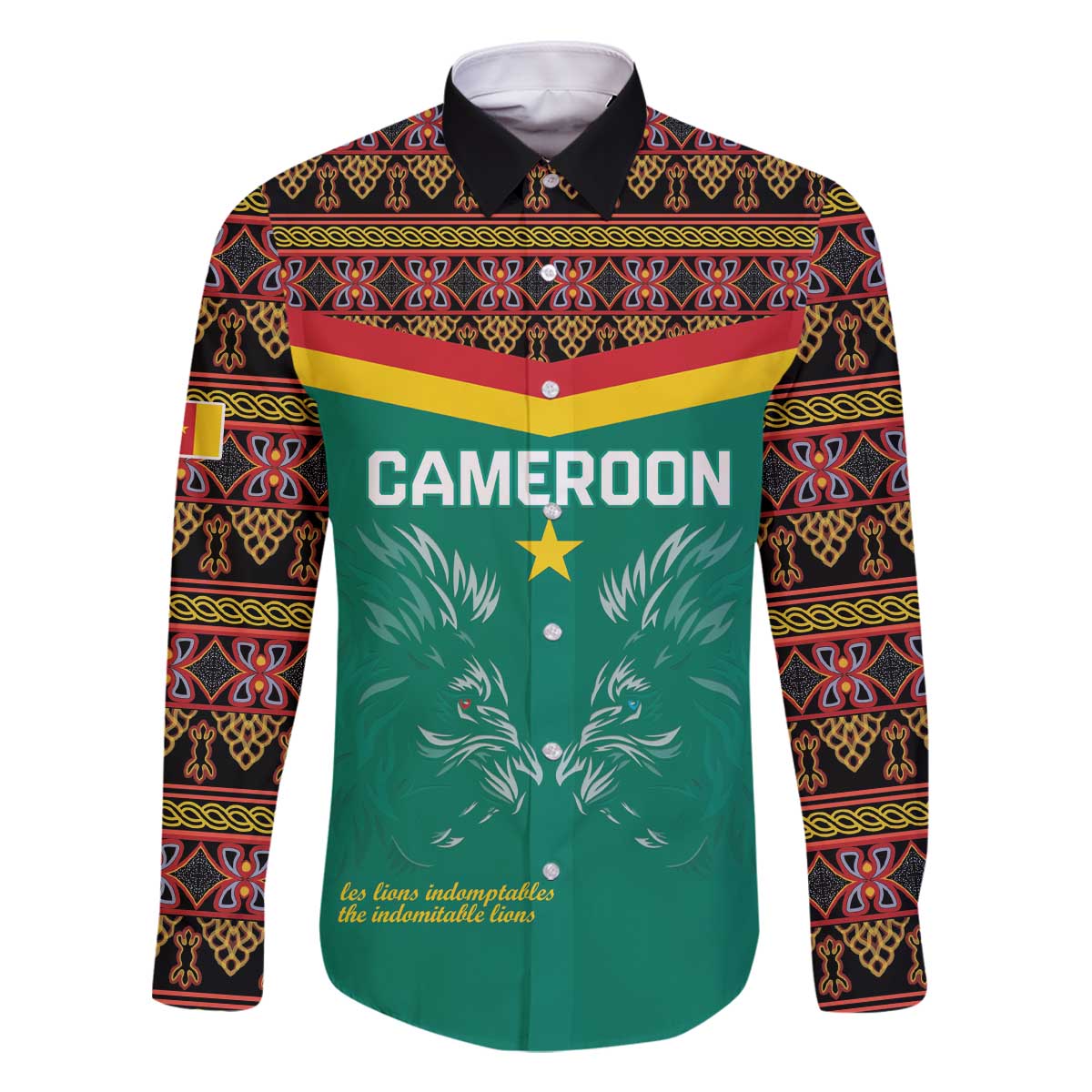 Custom Cameroon Football Family Matching Off The Shoulder Long Sleeve Dress and Hawaiian Shirt Go Champions - Toghu Pattern
