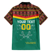 Custom Cameroon Football Family Matching Short Sleeve Bodycon Dress and Hawaiian Shirt Go Champions - Toghu Pattern