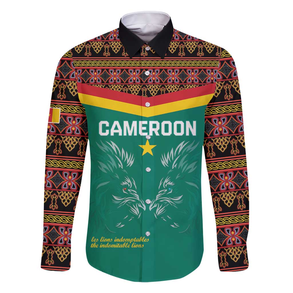 Custom Cameroon Football Family Matching Short Sleeve Bodycon Dress and Hawaiian Shirt Go Champions - Toghu Pattern