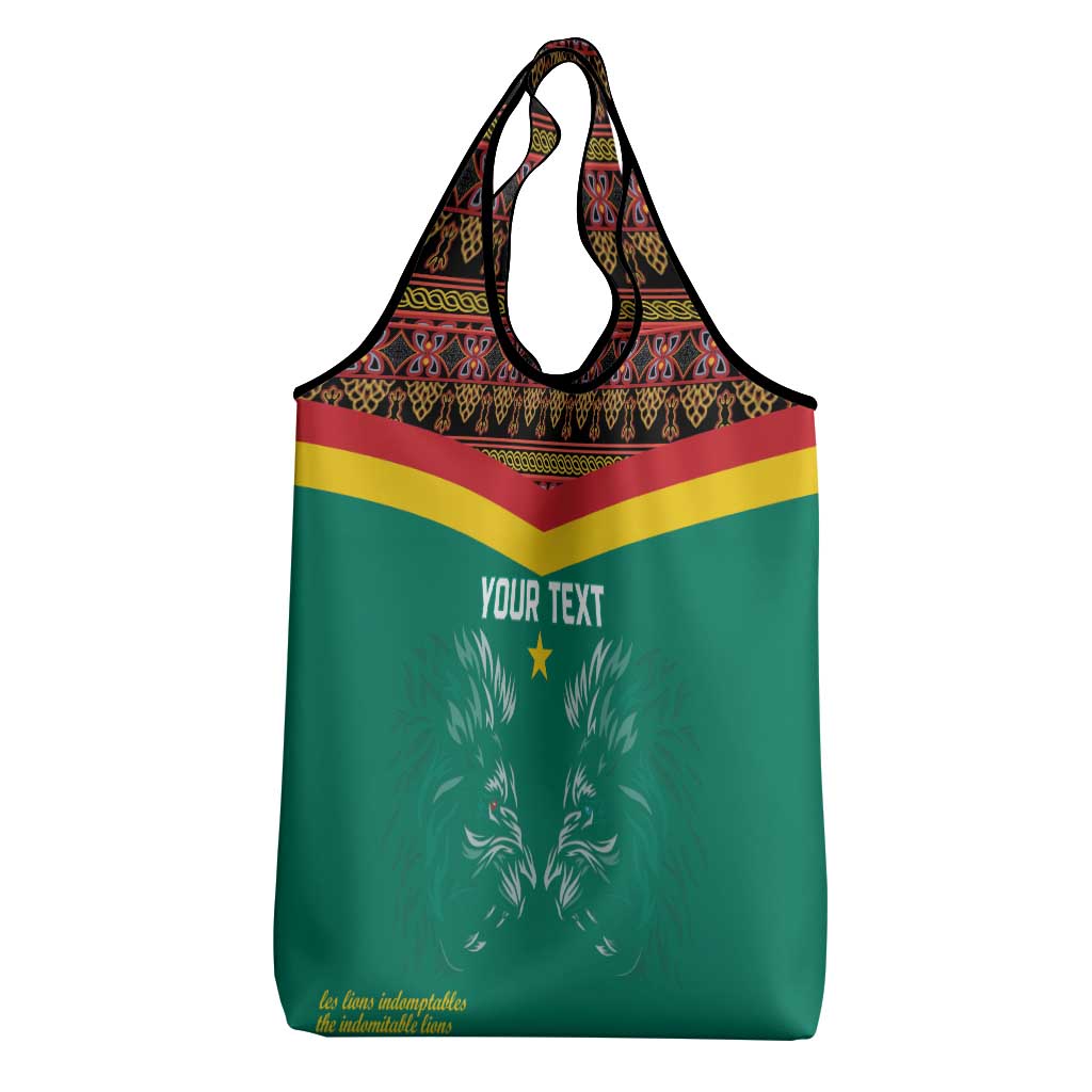 Custom Cameroon Football Grocery Bag Go Champions - Toghu Pattern