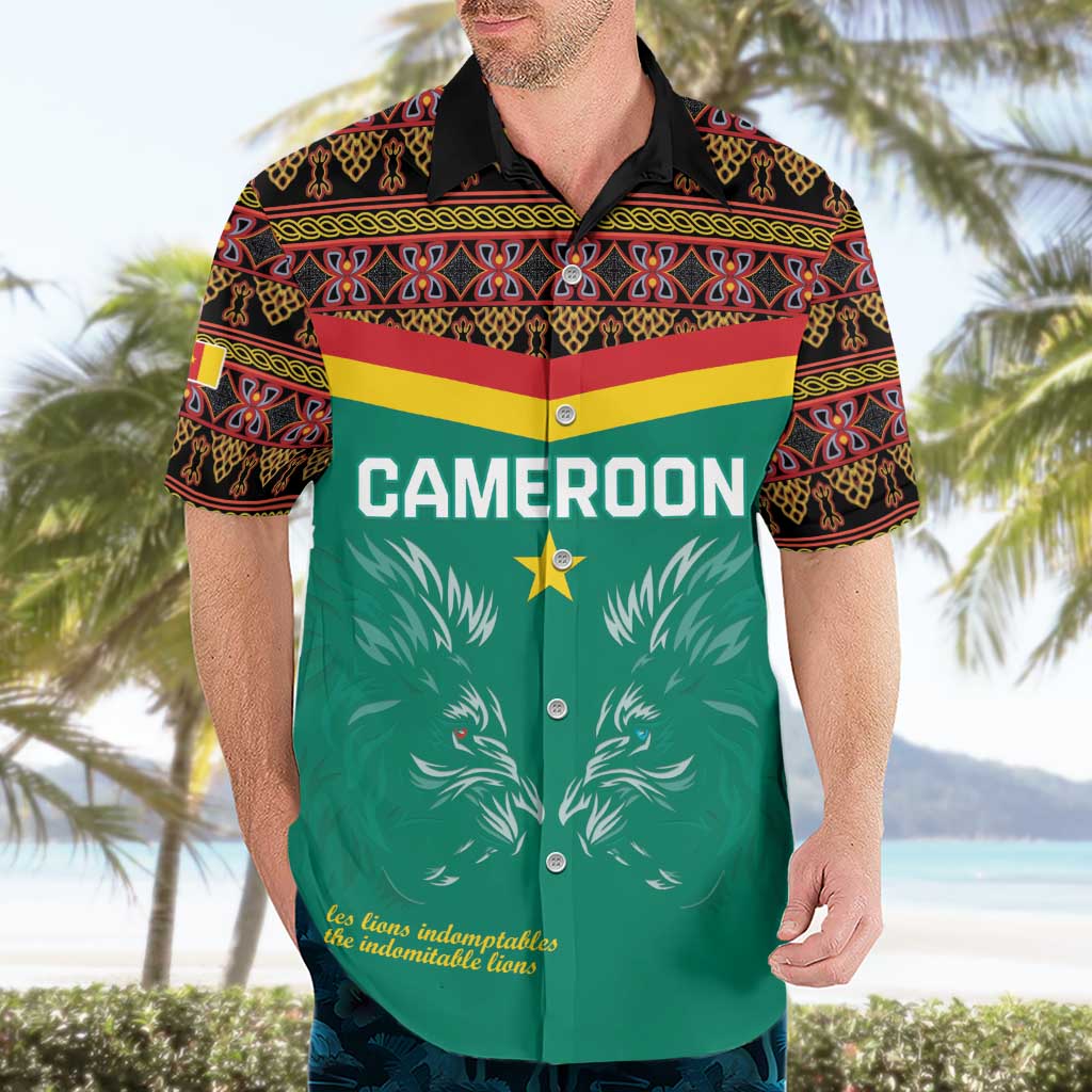 Custom Cameroon Football Hawaiian Shirt Go Champions - Toghu Pattern