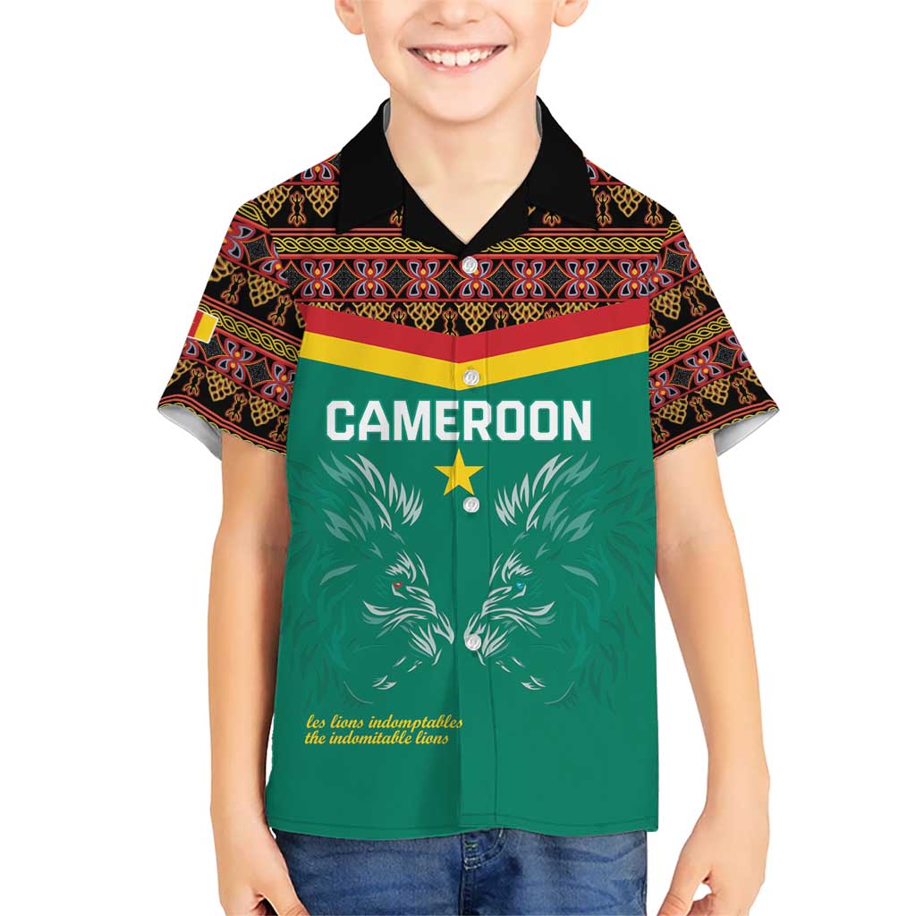 Custom Cameroon Football Hawaiian Shirt Go Champions - Toghu Pattern