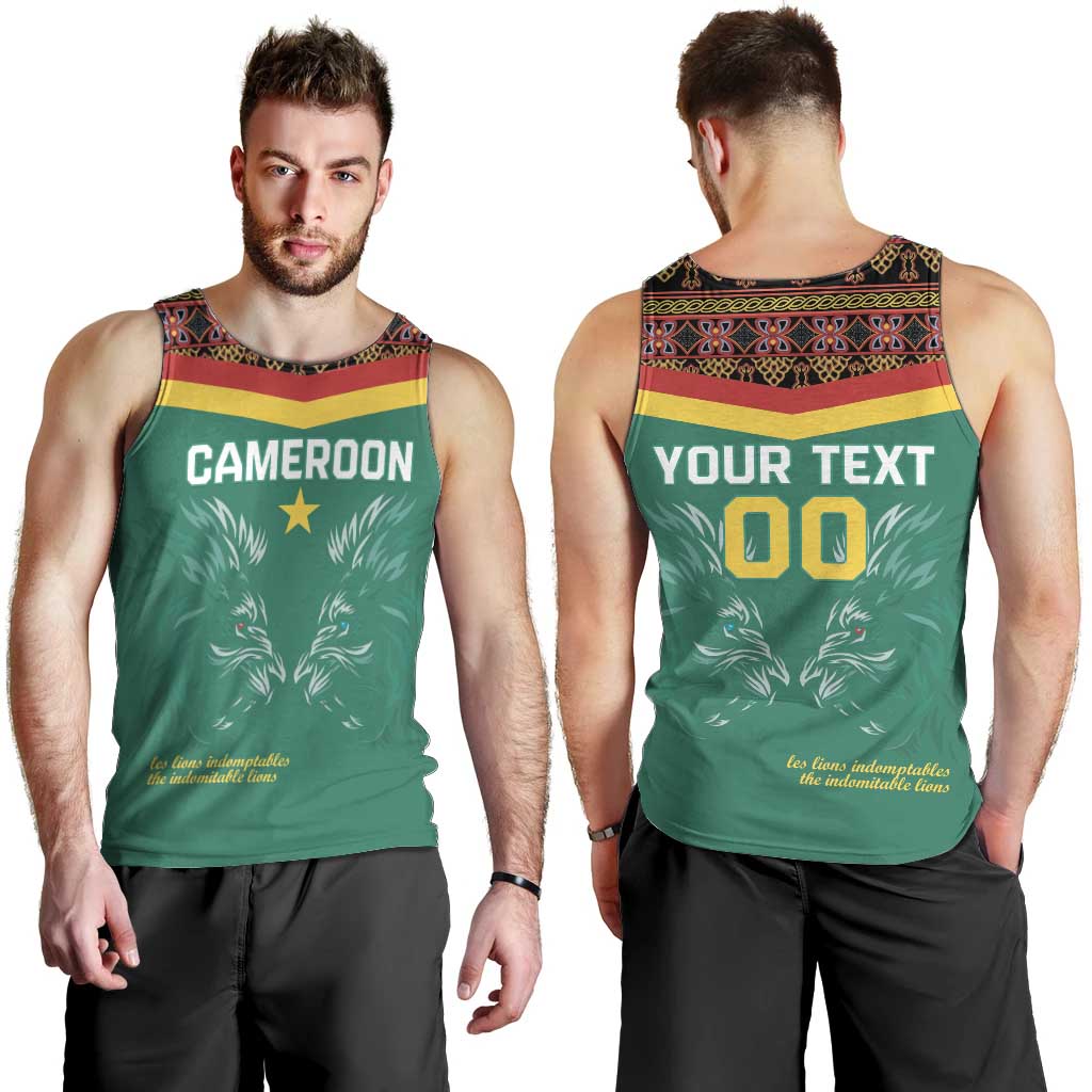 Custom Cameroon Football Men Tank Top Go Champions - Toghu Pattern