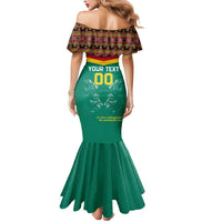 Custom Cameroon Football Mermaid Dress Go Champions - Toghu Pattern